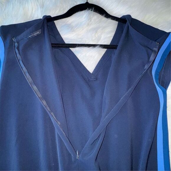 Tommy Hilfiger Women's Side Stripe Drawstring Blue V-Neck Jumpsuit Size 8 - Picture 7 of 16